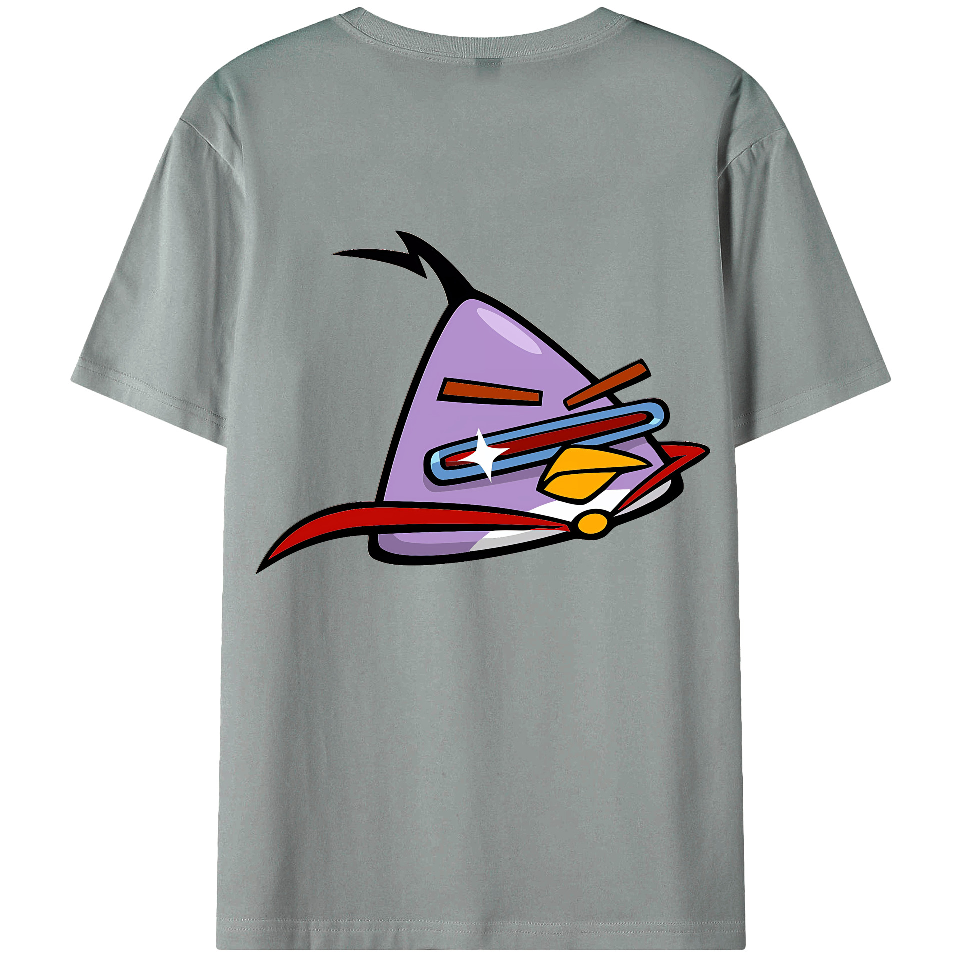 （画像用） Angry Birds アングリーバード 綿100％ メンズ半袖Tシャツ（バックプリント） 通気性